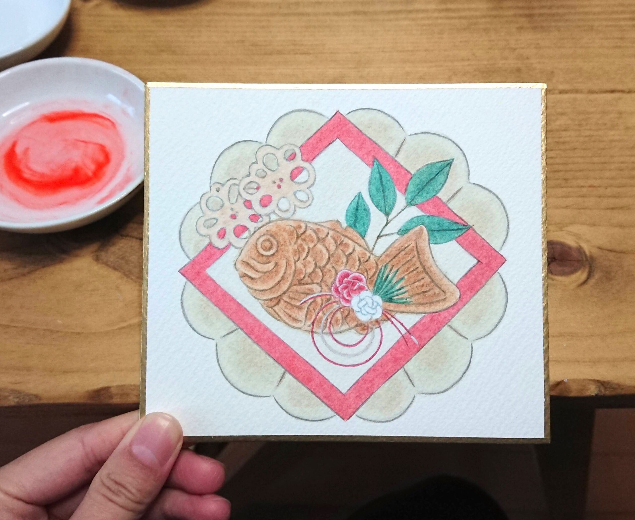 冬休み『日本画にチャレンジ！めでたい絵を描こう！』